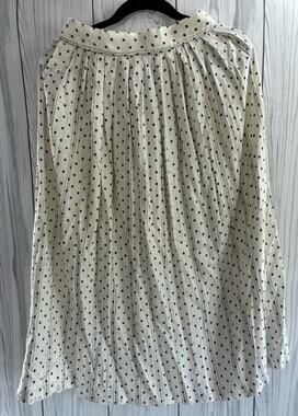 Vintage Melrose Pleated Dotted Maxi Skirt Womens Size 12 Black & White USA